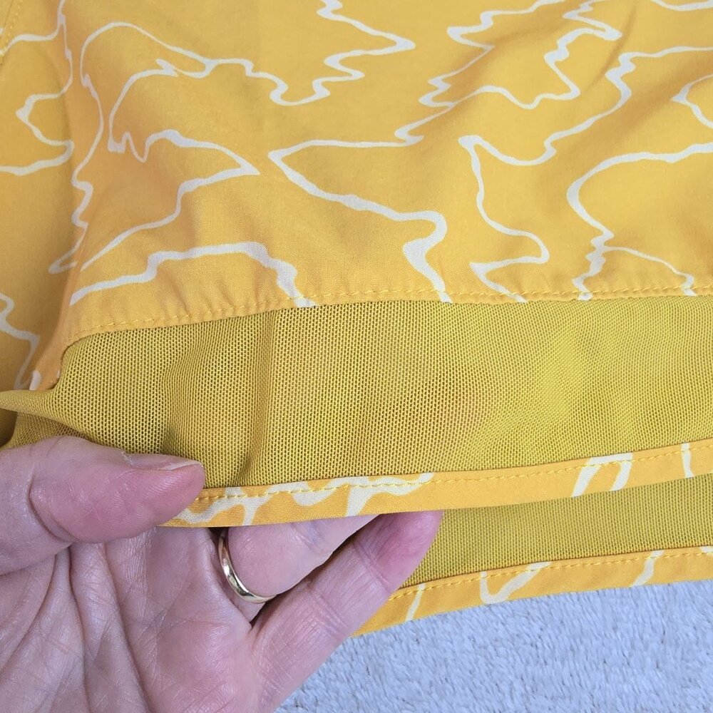 Athleta Womens 3X Running Shorts Printed MESH Racer RUN Yellow Athletic Lined - Picture 4 of 16